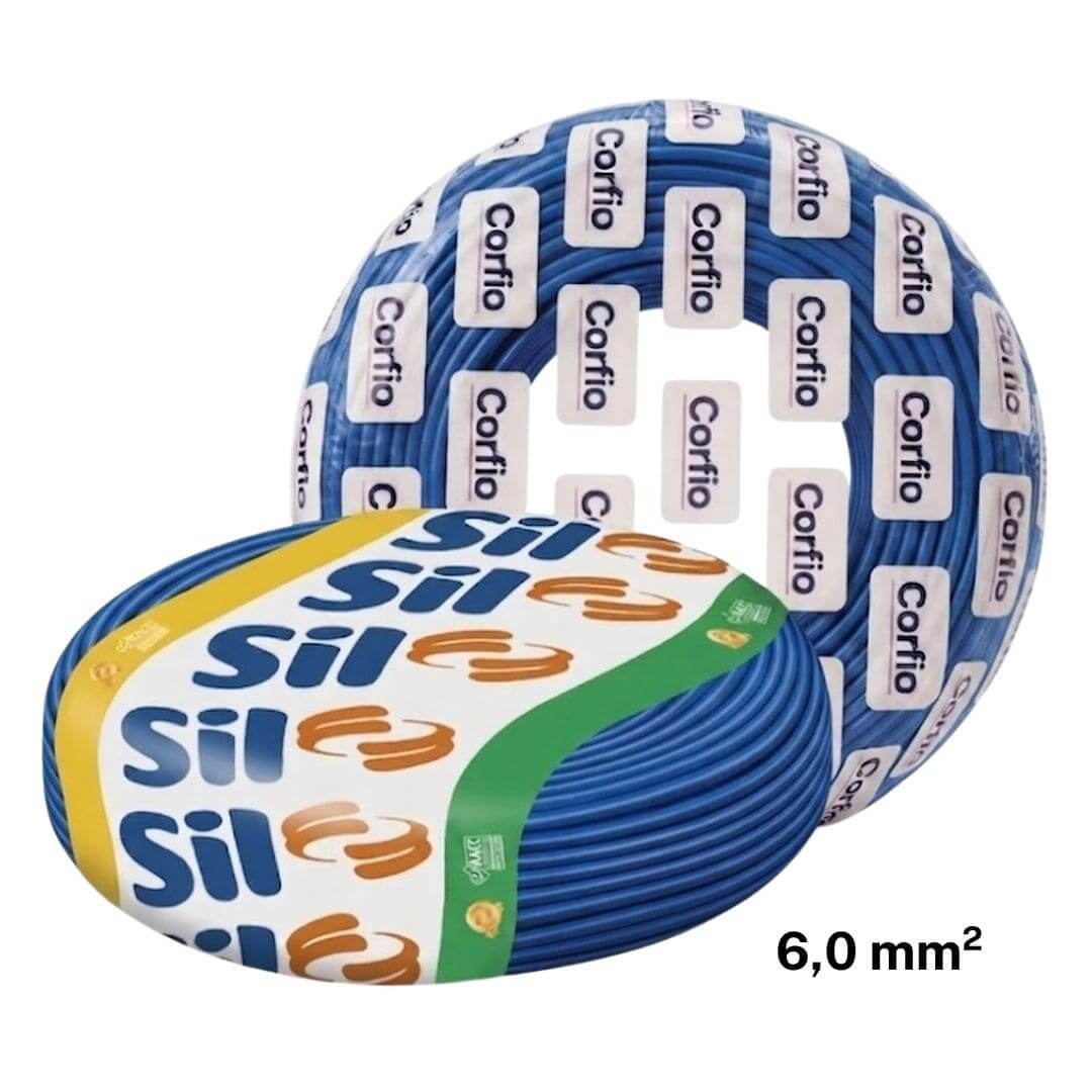 Cabo Flexivel 6mm Azul 100m Sil / Corfio