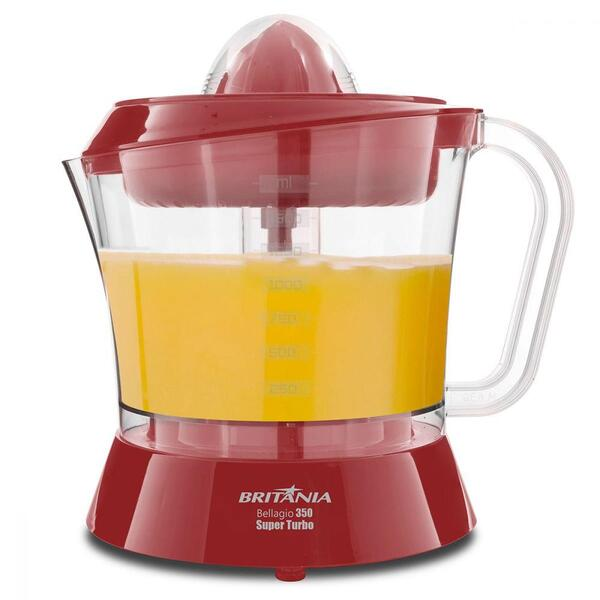 Espremedor De Frutas Elétrico Bellagio 350 Turbo 1,5l Vermelho Britânia