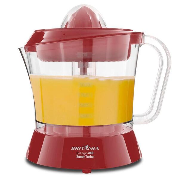 Espremedor De Frutas Elétrico Bellagio 350 Turbo 1,5l Vermelho Britânia